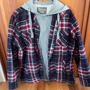 Fur lined flannel jacket